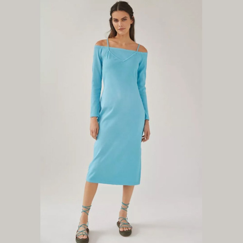 by Anthropologie T.La Layered Cami Midi Dress Size M